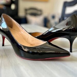 Christian Louboutin Black Patent Leather Pointed Toe Pumps